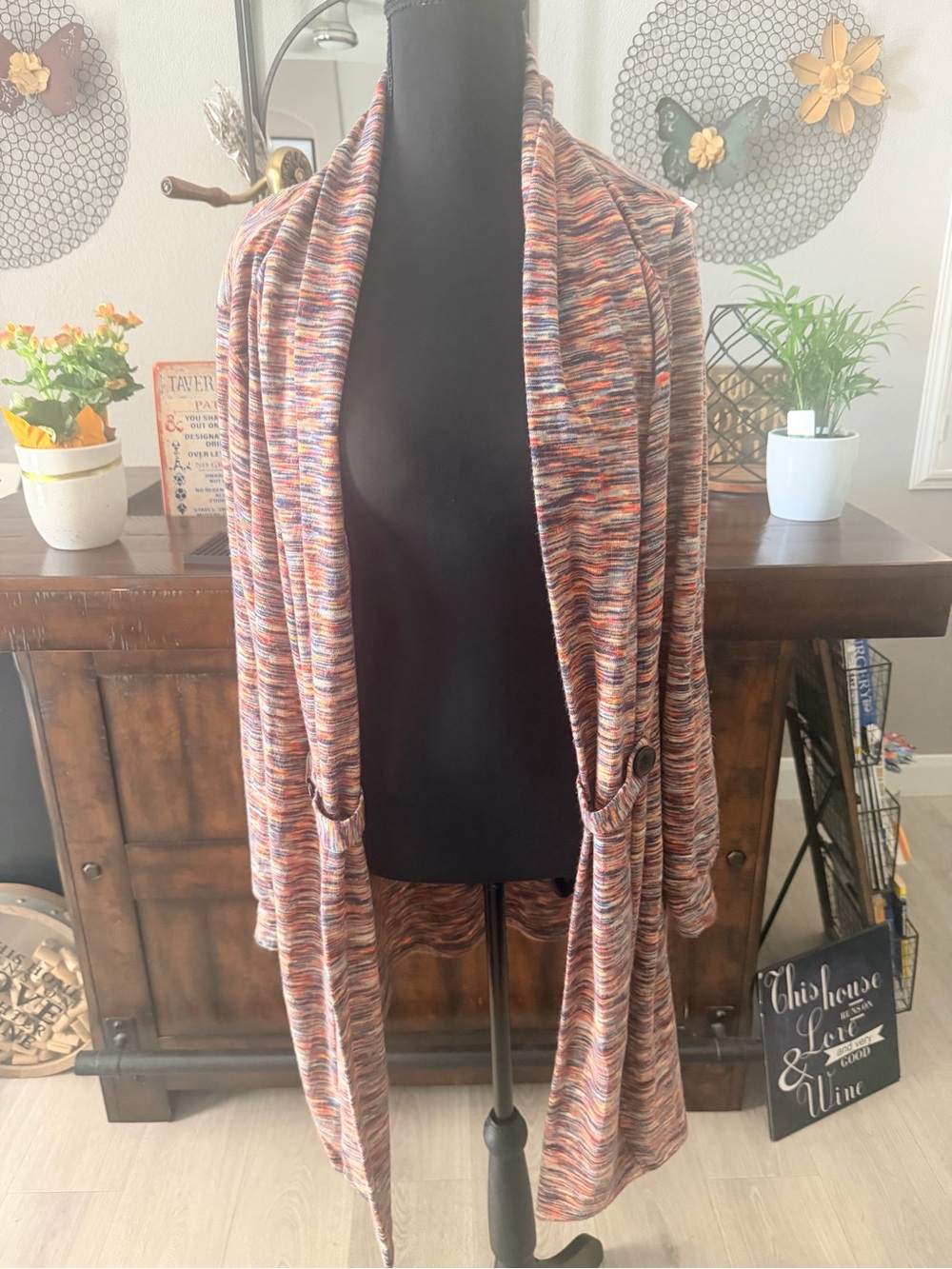 Open-Front Multicolor Women's Cardigan